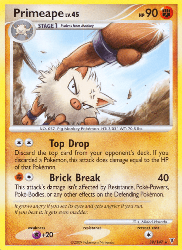 Primeape pl3-39 Rare from Supreme Victors Set