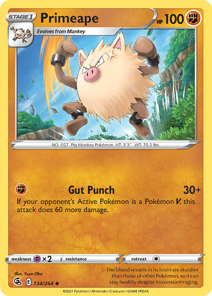 Primeape swsh8-134 Uncommon from Fusion Strike Set