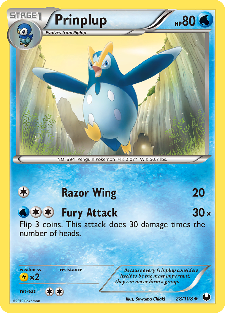 Prinplup bw5-28 Uncommon from Dark Explorers Set