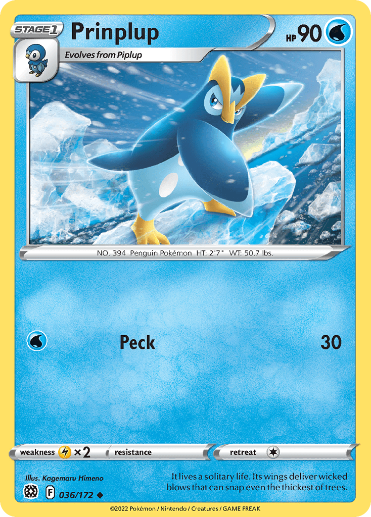 Prinplup swsh9-36 Uncommon from Brilliant Stars Set