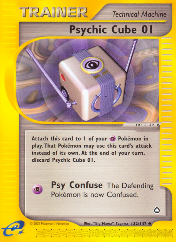 Psychic Cube 01 ecard2-132 Uncommon from Aquapolis Set