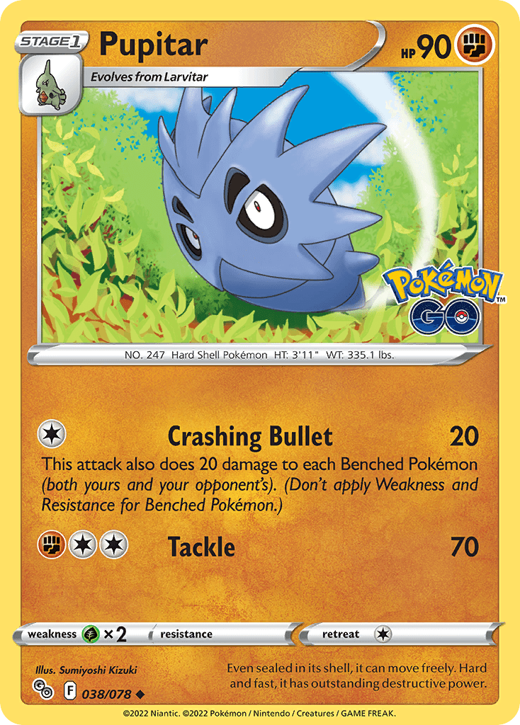 Pupitar pgo-38 Uncommon from Pokémon GO Set