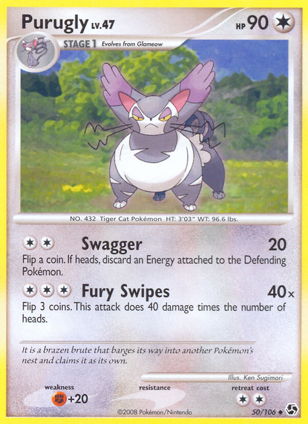Purugly dp4-50 Uncommon from Great Encounters Set