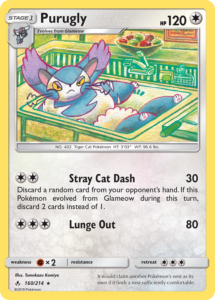 Purugly sm10-160 Rare from Unbroken Bonds Set