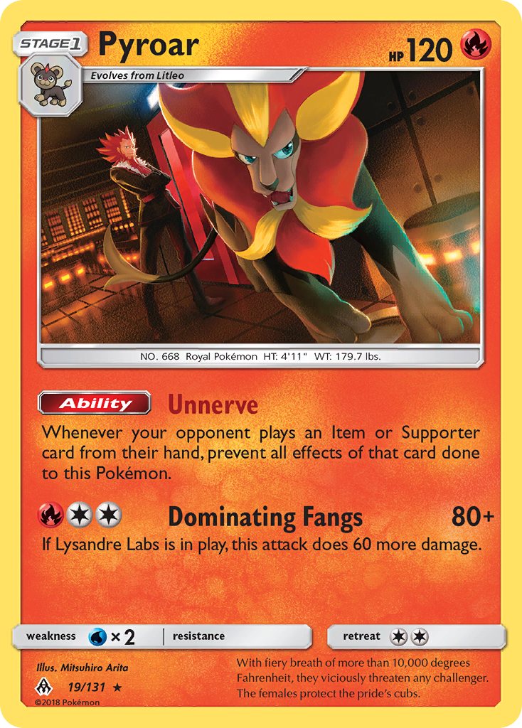 Pyroar sm6-19 Rare Holo from Forbidden Light Set