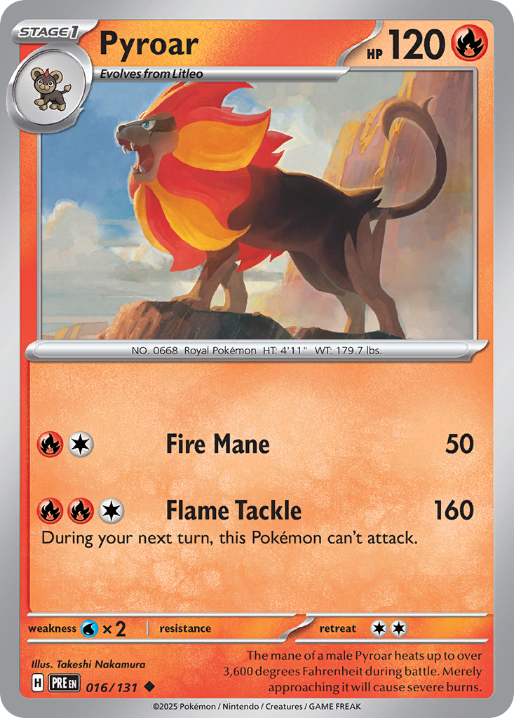 Pyroar sv8pt5-16 Uncommon from Prismatic Evolutions Set