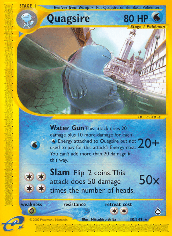 Quagsire ecard2-30 Rare from Aquapolis Set