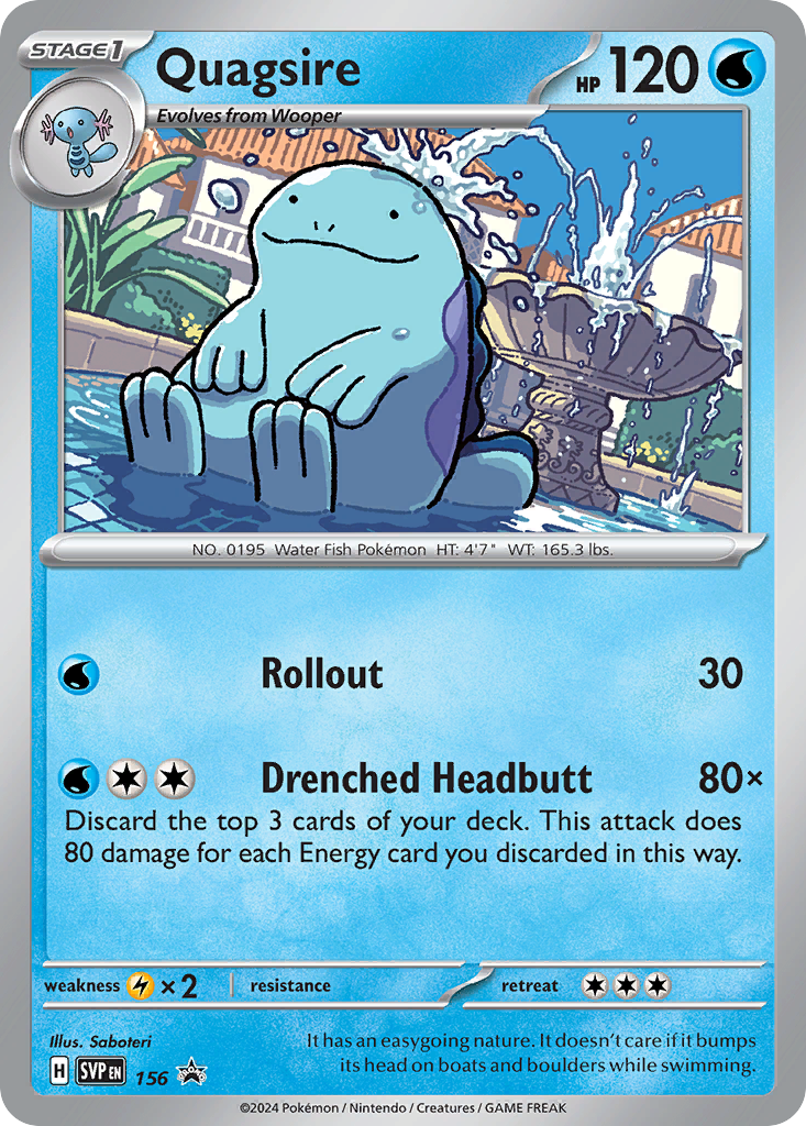 Quagsire svp-156 Promo from Scarlet & Violet Black Star Promos Set