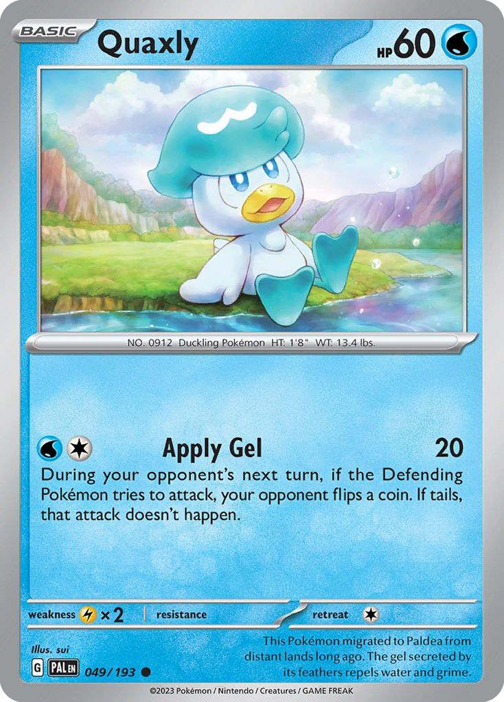 Quaxly sv2-49 Common from Paldea Evolved Set