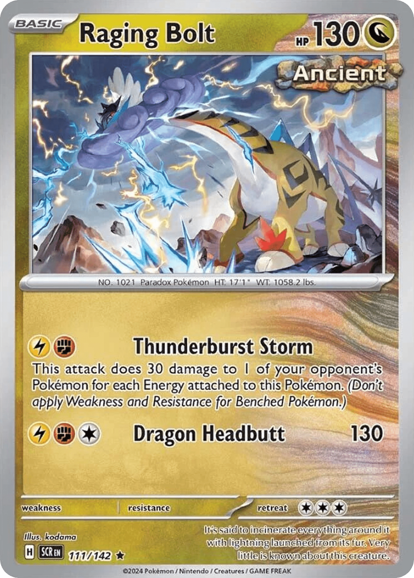 Raging Bolt sv7-111 Rare from Stellar Crown Set