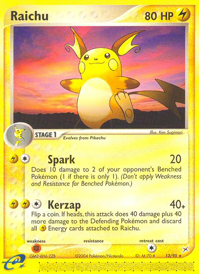 Raichu ex4-13 Rare from Team Magma vs Team Aqua Set