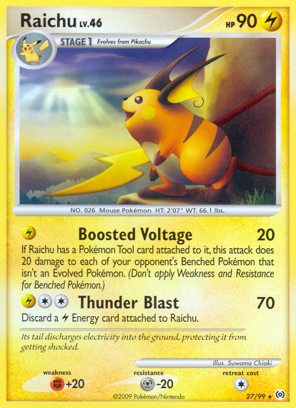Raichu pl4-27 Rare from Arceus Set