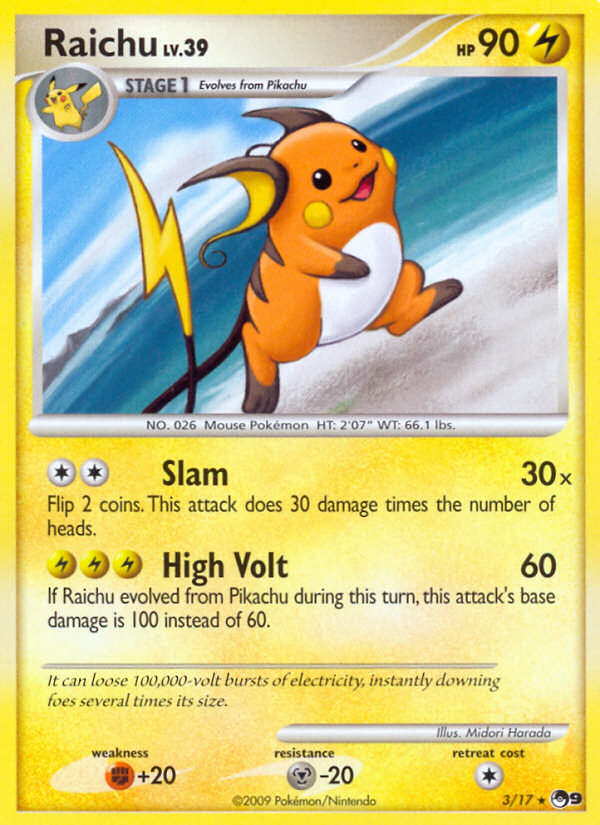 Raichu pop9-3 Rare from POP Series 9 Set