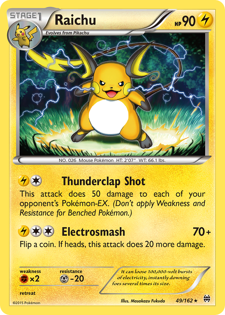 Raichu xy8-49 Rare from BREAKthrough Set