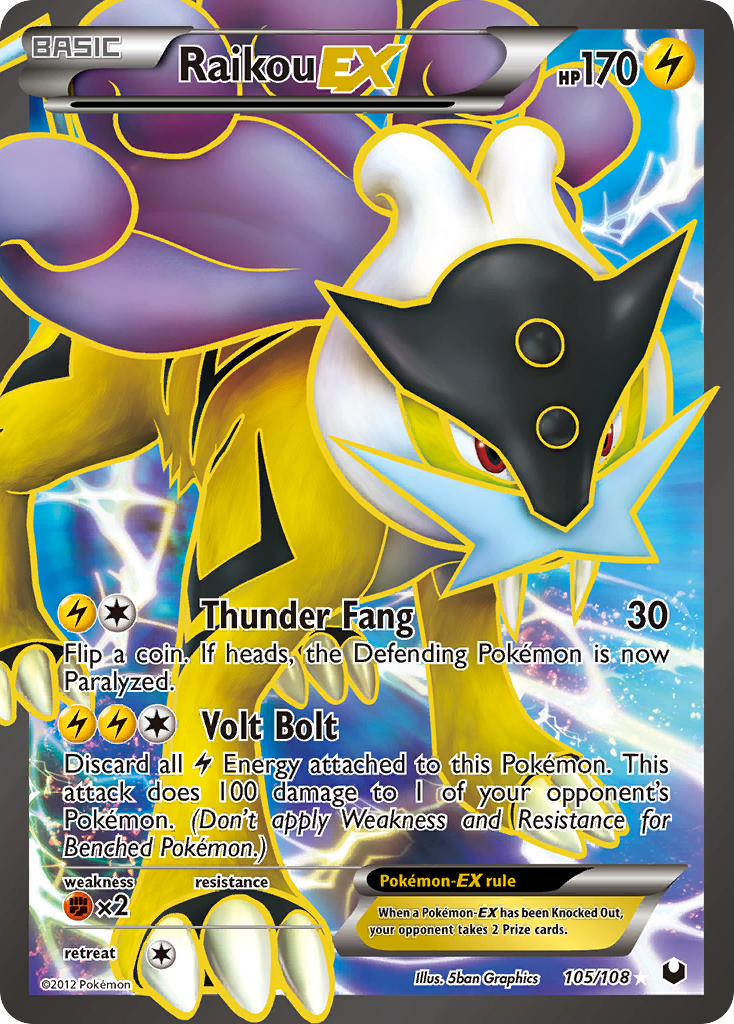 Raikou-EX bw5-105 Rare Ultra from Dark Explorers Set
