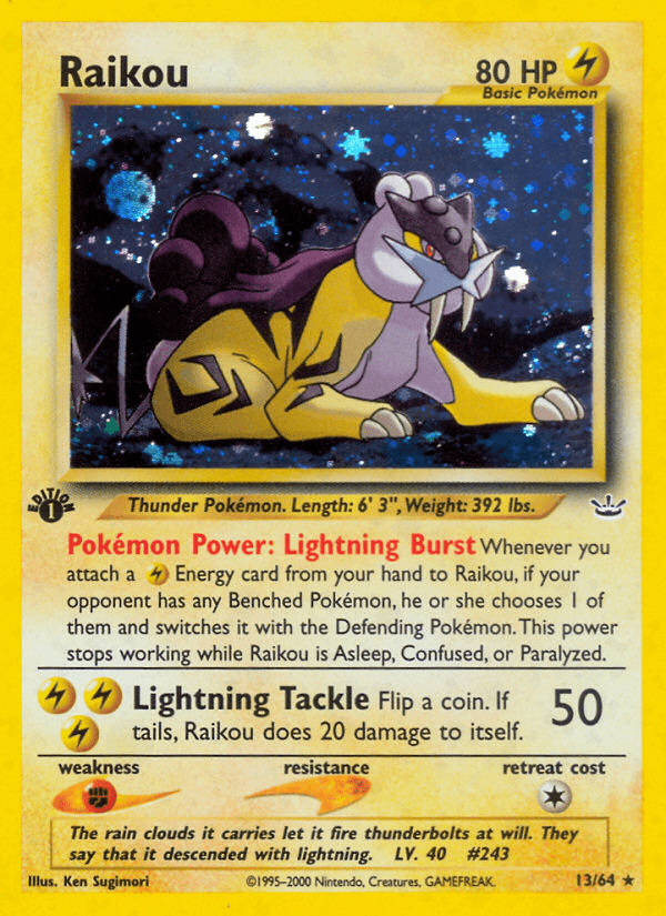 Raikou neo3-13 Rare Holo from Neo Revelation Set