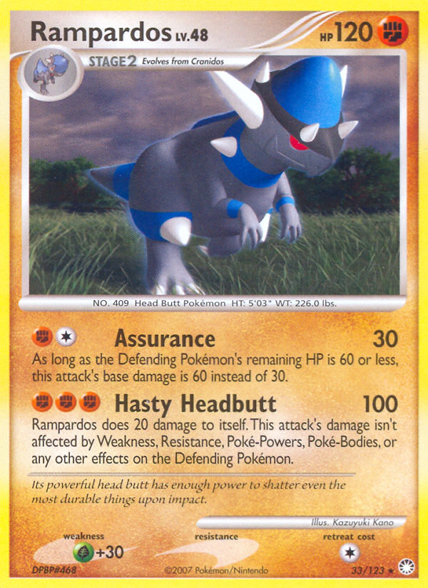 Rampardos dp2-33 Rare from Mysterious Treasures Set
