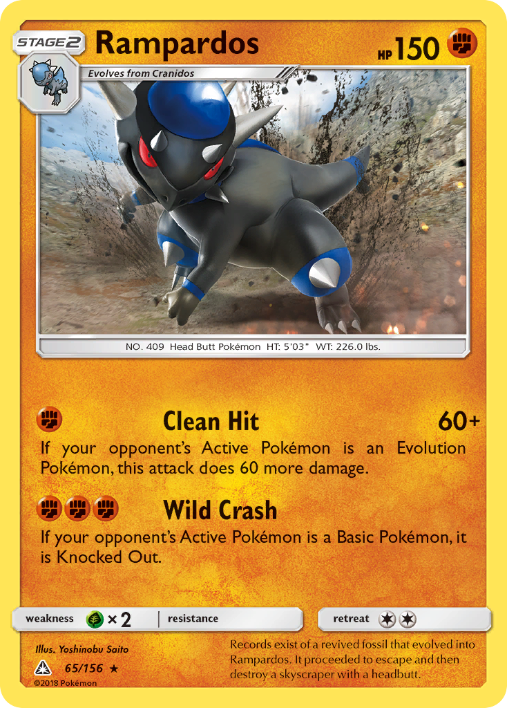 Rampardos sm5-65 Rare Holo from Ultra Prism Set