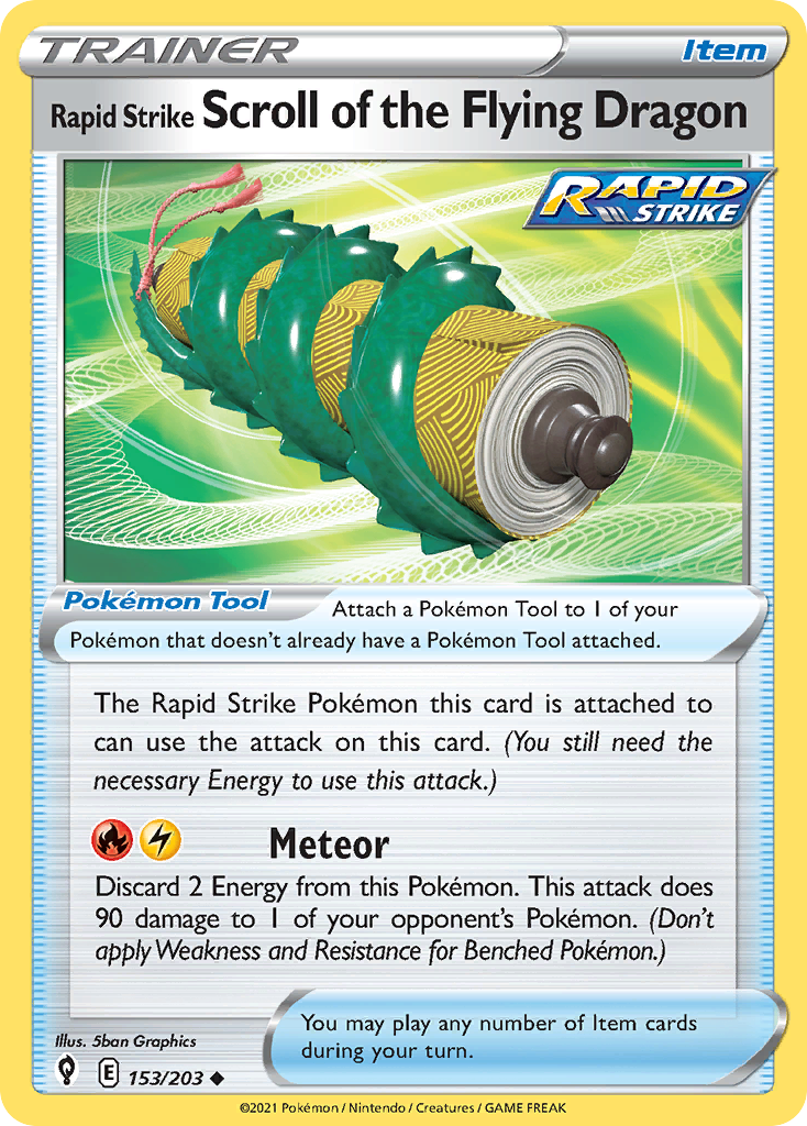 Rapid Strike Scroll of the Flying Dragon swsh7-153 Uncommon from Evolving Skies Set