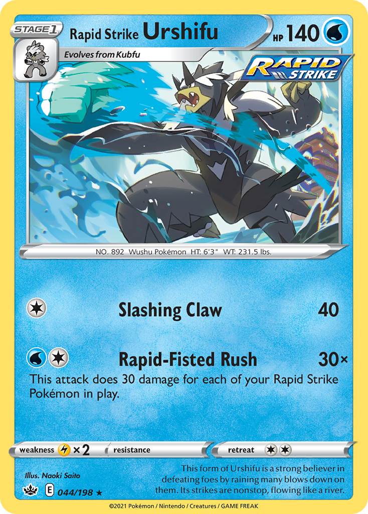 Rapid Strike Urshifu swsh6-44 Rare Holo from Chilling Reign Set