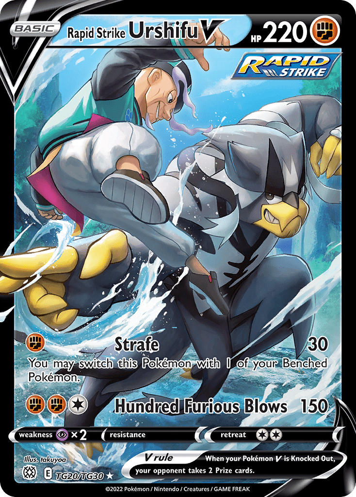 Rapid Strike Urshifu V swsh9tg-TG20 Rare Holo V from Brilliant Stars Trainer Gallery Set