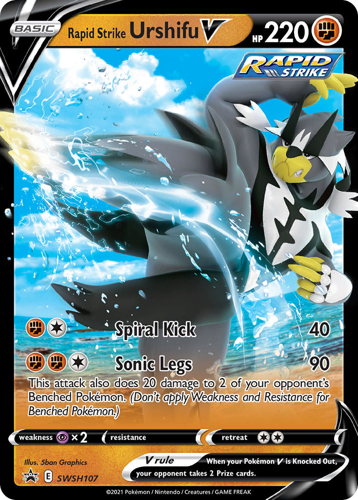 Rapid Strike Urshifu V swshp-SWSH107 Promo from SWSH Black Star Promos Set