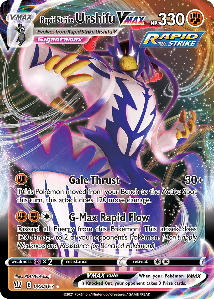 Rapid Strike Urshifu VMAX swsh5-88 Rare Holo VMAX from Battle Styles Set