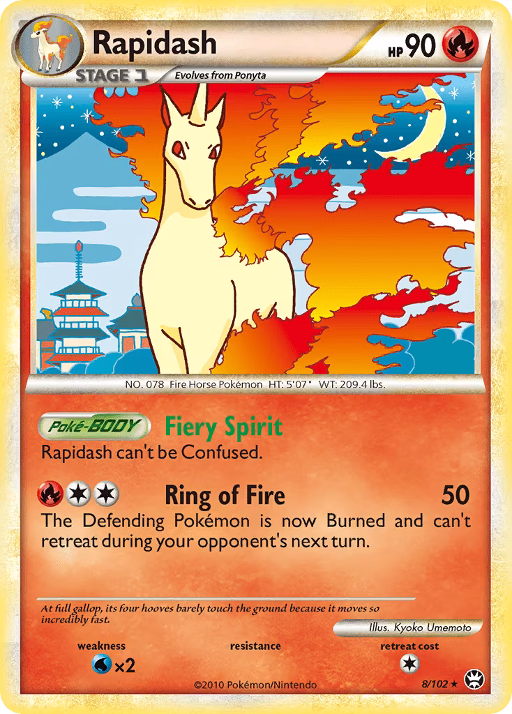 Rapidash hgss4-8 Rare Holo from HS—Triumphant Set