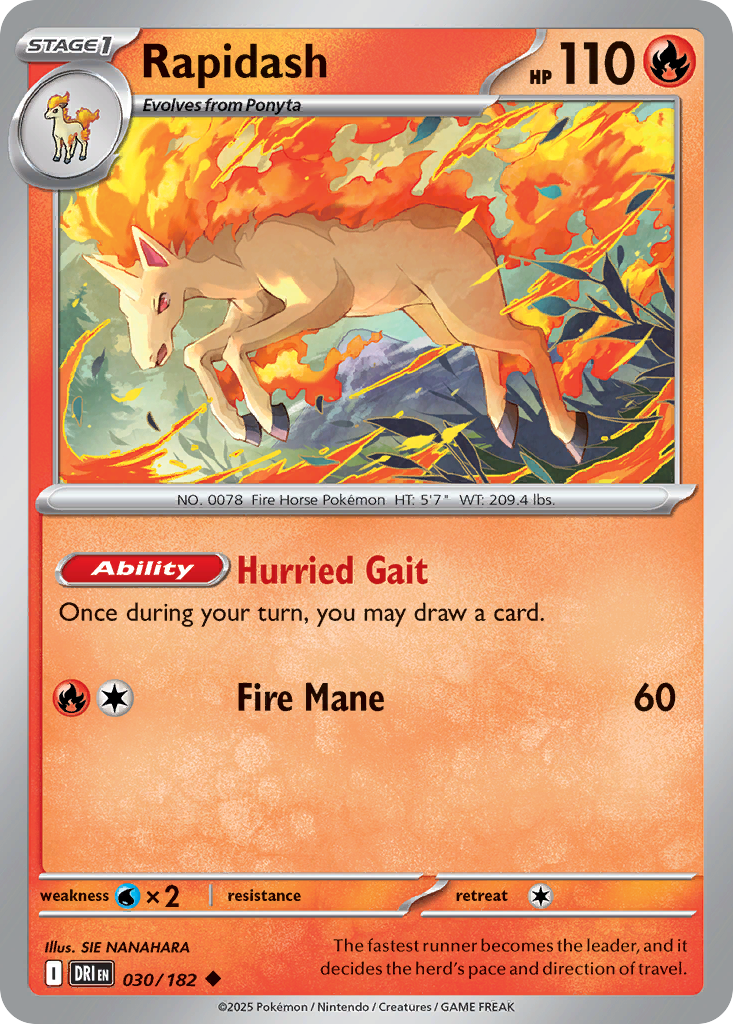 Rapidash sv10-30 Uncommon from Destined Rivals Set