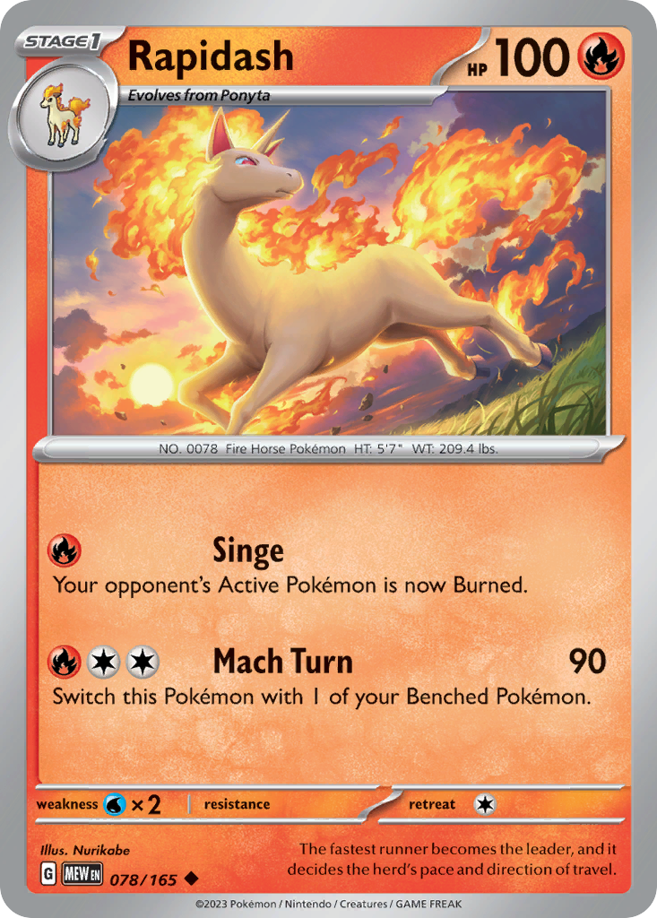 Rapidash sv3pt5-78 Uncommon from 151 Set