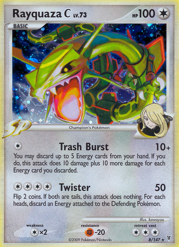 Rayquaza C pl3-8 Rare Holo from Supreme Victors Set