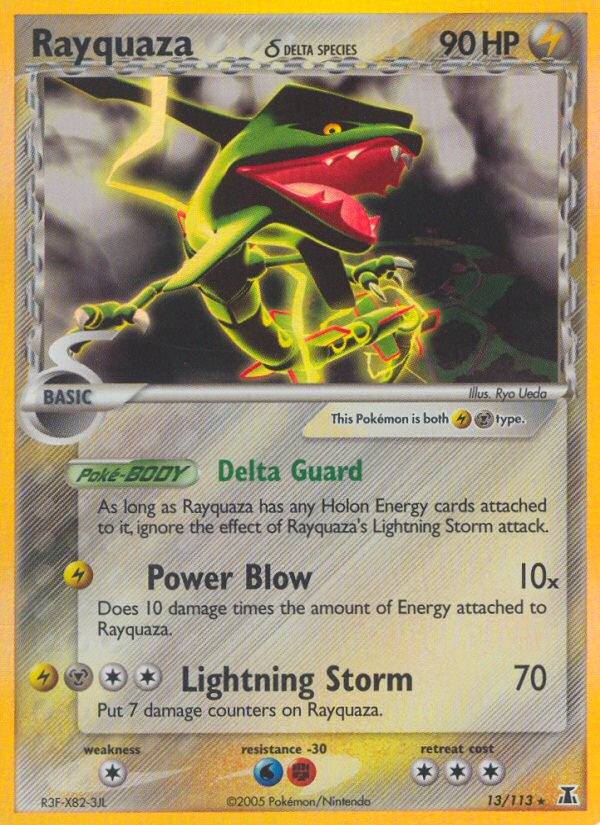 Rayquaza δ ex11-13 Rare Holo from Delta Species Set