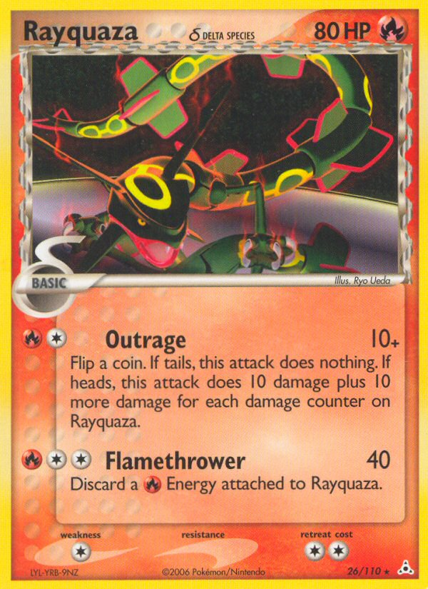 Rayquaza δ ex13-26 Rare from Holon Phantoms Set