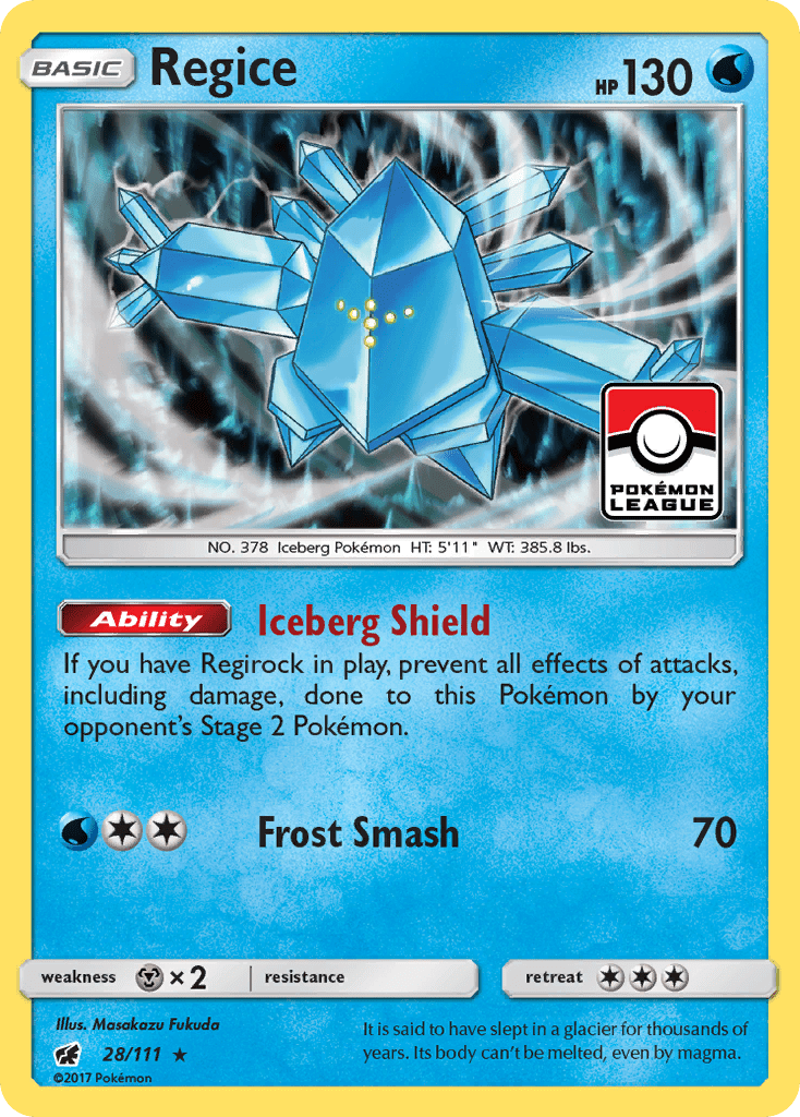 Regice sm4-28 Rare Holo from Crimson Invasion Set