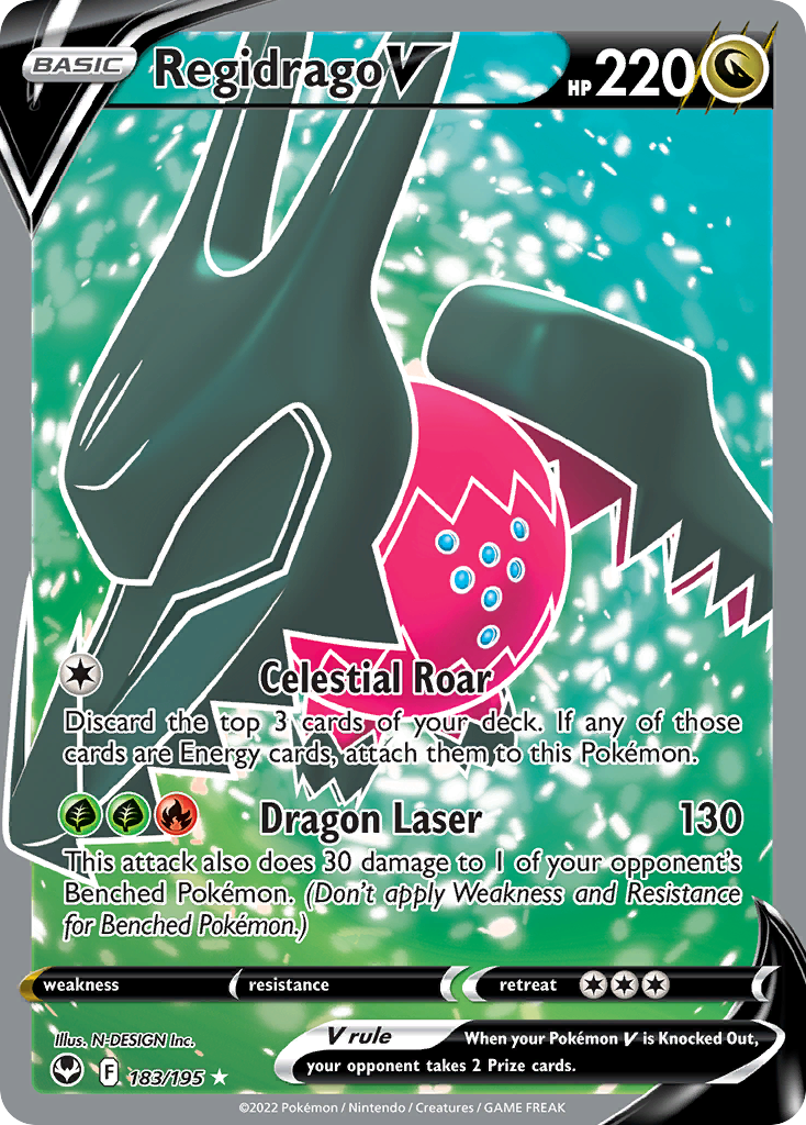 Regidrago V swsh12-183 Rare Ultra from Silver Tempest Set