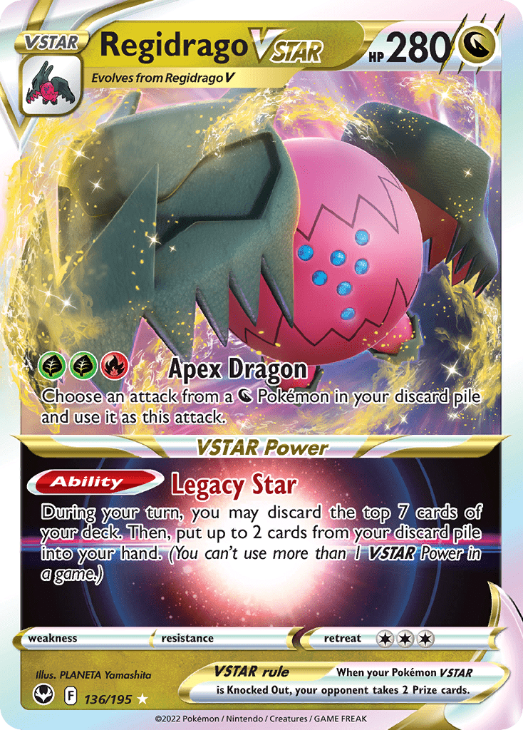 Regidrago VSTAR swsh12-136 Rare Holo VSTAR from Silver Tempest Set