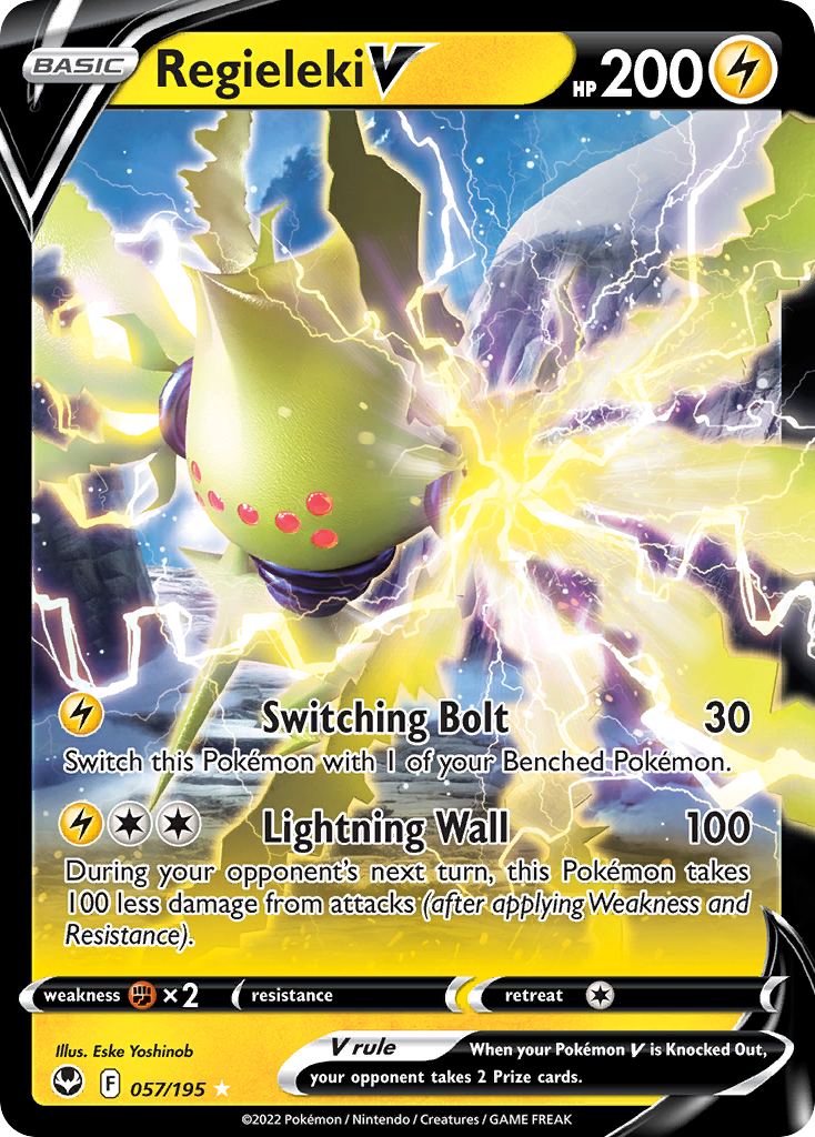 Regieleki V swsh12-57 Rare Holo V from Silver Tempest Set