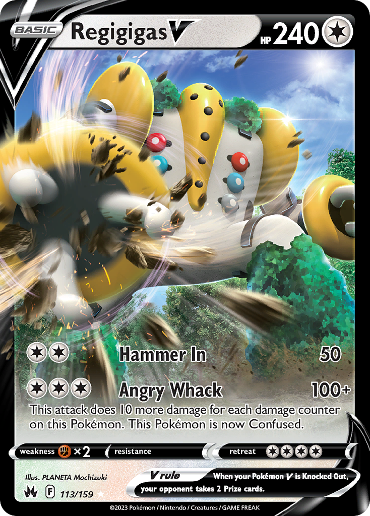 Regigigas V swsh12pt5-113 Rare Holo V from Crown Zenith Set