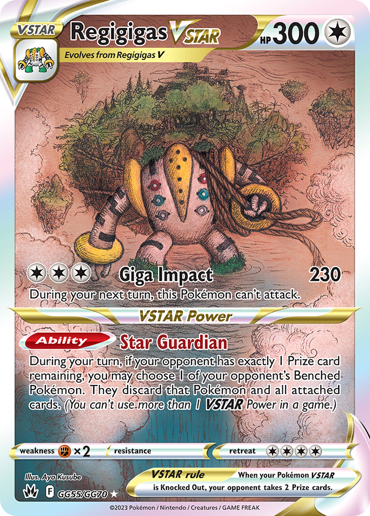 Regigigas VSTAR swsh12pt5gg-GG55 Rare Holo VSTAR from Crown Zenith Galarian Gallery Set