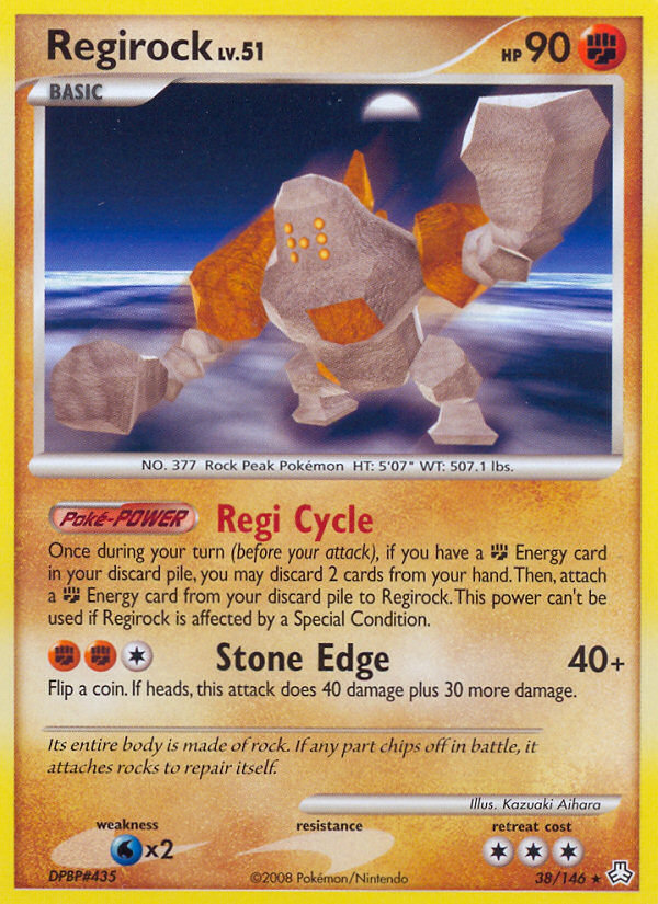 Regirock dp6-38 Rare from Legends Awakened Set
