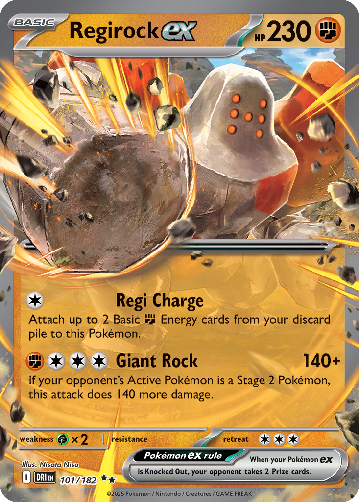 Regirock ex sv10-101 Double Rare from Destined Rivals Set