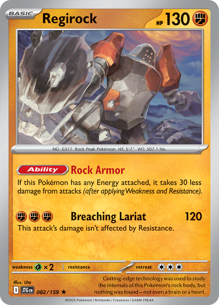 Regirock sv9-82 Rare from Journey Together Set