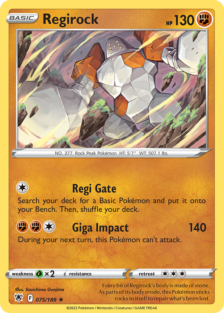 Regirock swsh10-75 Rare from Astral Radiance Set