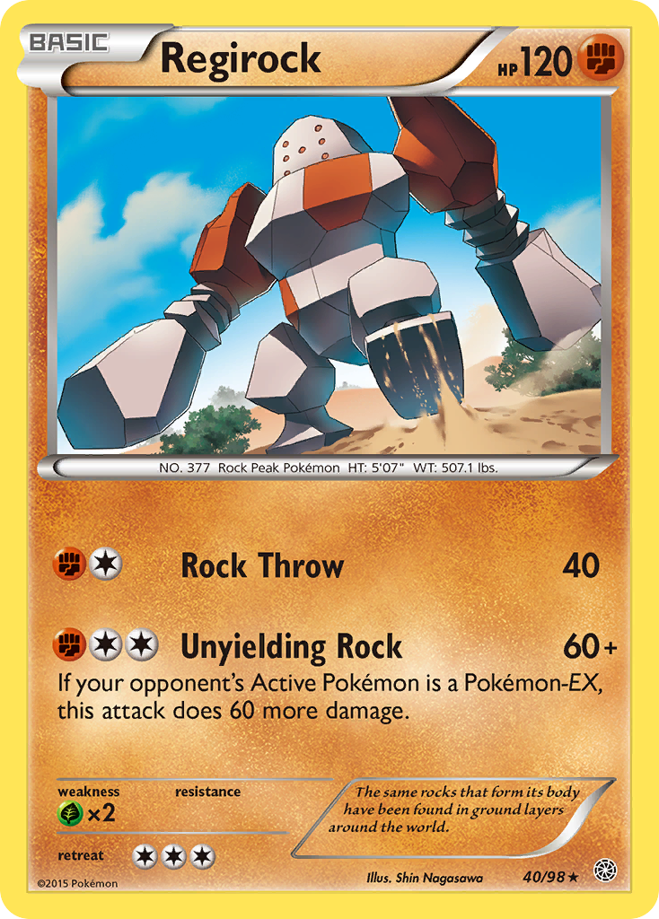 Regirock xy7-40 Rare from Ancient Origins Set