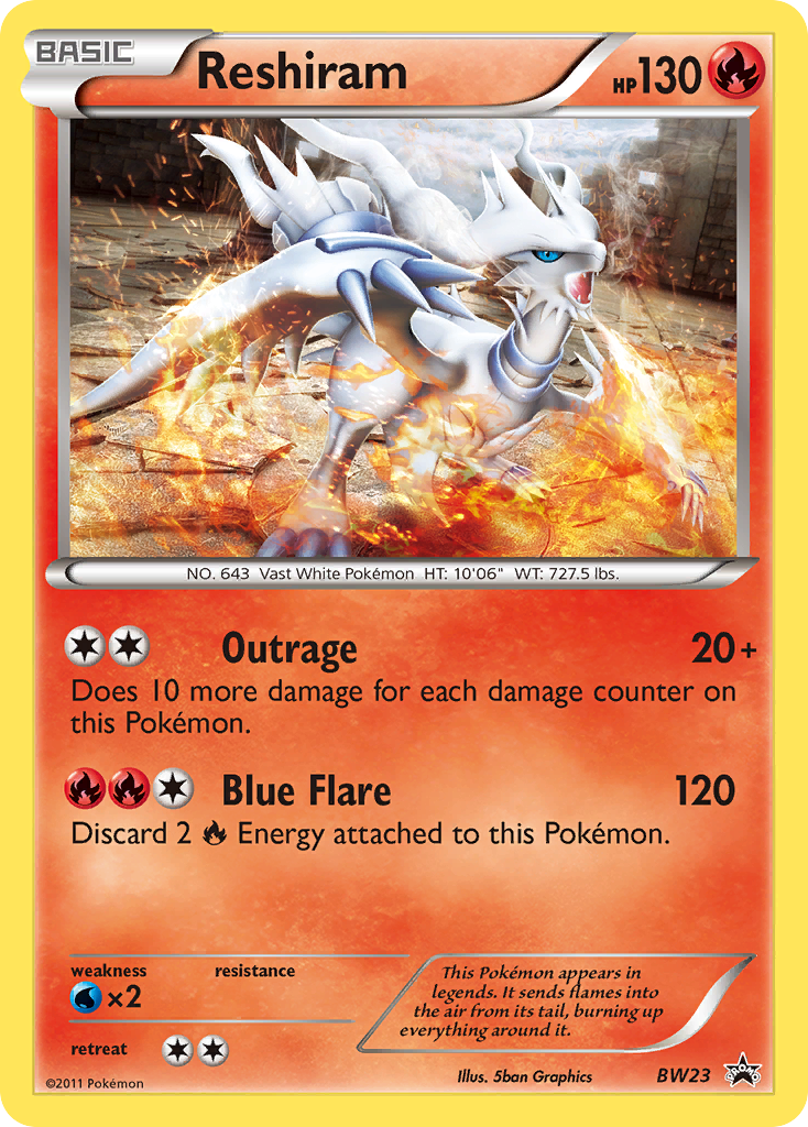 Reshiram bwp-BW23 Promo from BW Black Star Promos Set