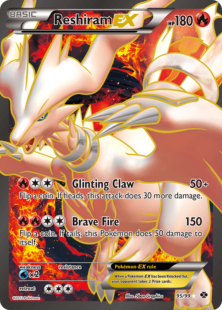 Reshiram-EX bw4-95 Rare Ultra from Next Destinies Set