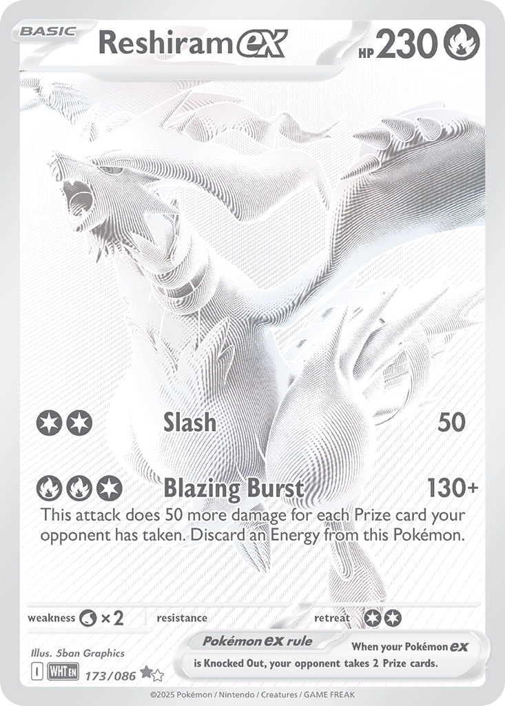 Reshiram ex rsv10pt5-173 Black White Rare from White Flare Set