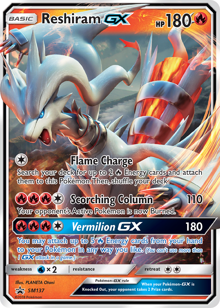 Reshiram-GX smp-SM137 Promo from SM Black Star Promos Set