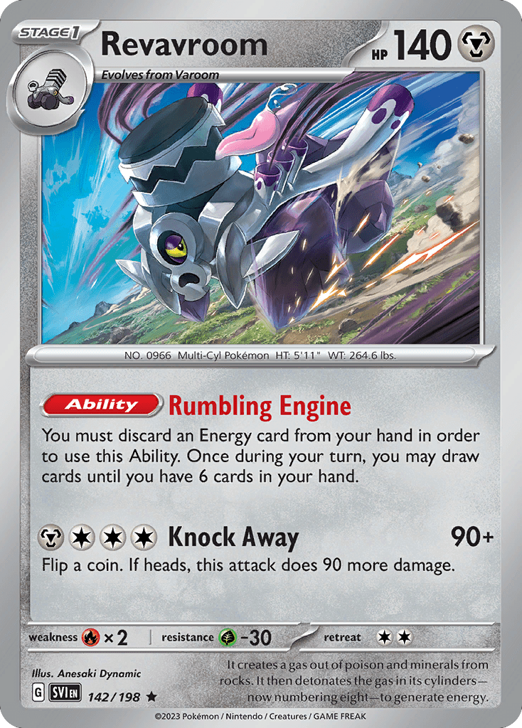 Revavroom sv1-142 Rare from Scarlet & Violet Set