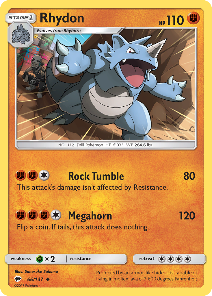 Rhydon sm3-66 Uncommon from Burning Shadows Set